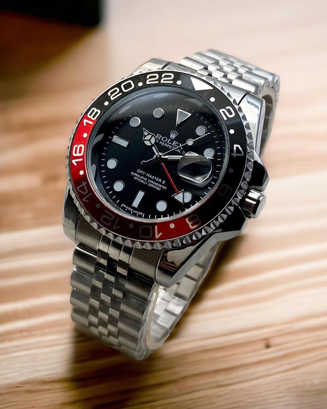 Stainless Steel Rolex Watch With Double Color