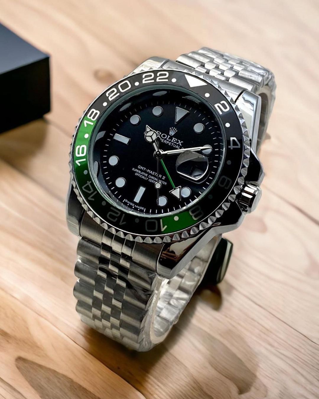 Stainless Steel Rolex Watch With Double Color